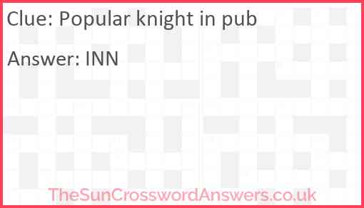 Popular knight in pub Answer