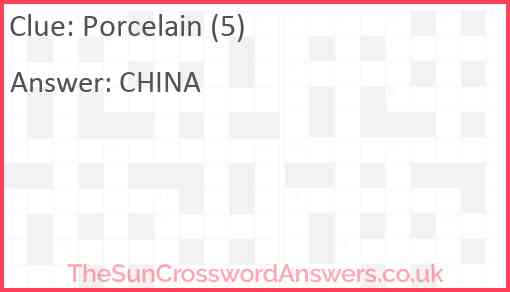 Porcelain (5) Answer
