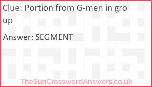 Portion from G-men in group Answer