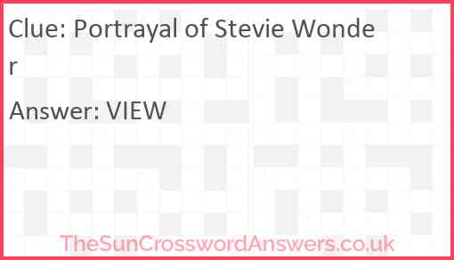 Portrayal of Stevie Wonder Answer