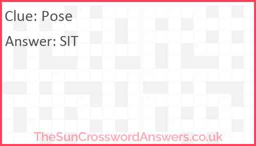 Pose crossword clue TheSunCrosswordAnswers co uk