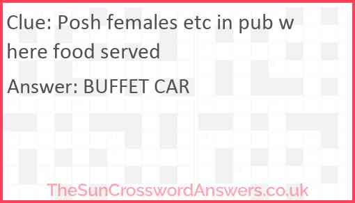 Posh females etc in pub where food served Answer