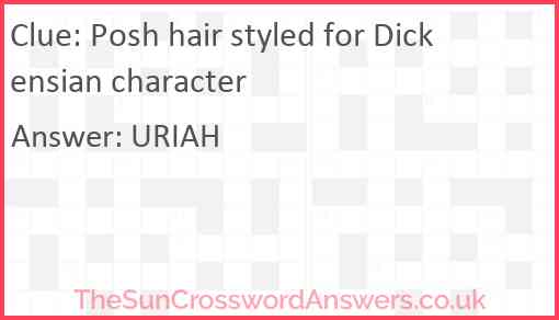Posh hair styled for Dickensian character Answer