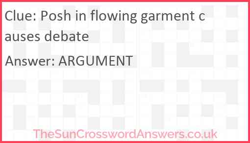 Posh in flowing garment causes debate Answer