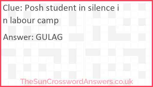 Posh student in silence in labour camp Answer