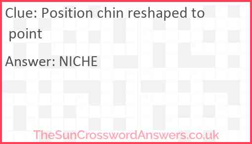 Position chin reshaped to point Answer
