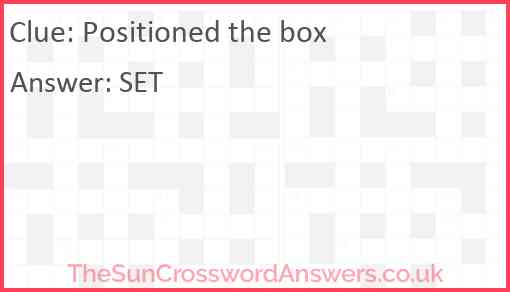 Positioned the box Answer