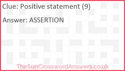 Positive statement (9) Answer