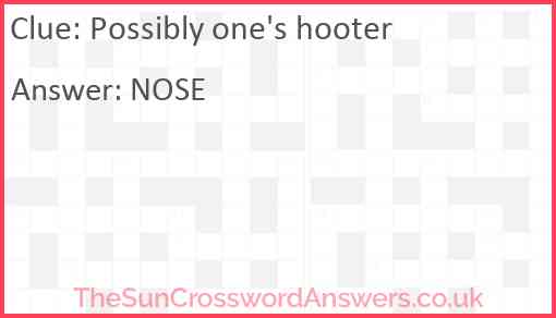 Possibly one's hooter Answer