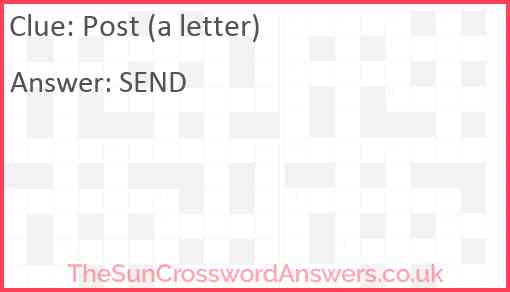 Post (a letter) Answer