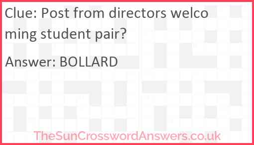 Post from directors welcoming student pair? Answer