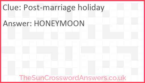 Post-marriage holiday Answer