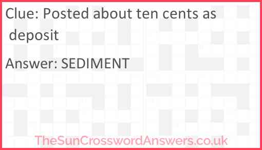 Posted about ten cents as deposit Answer