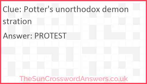 Potter's unorthodox demonstration Answer