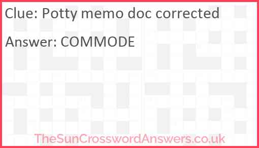 Potty memo doc corrected Answer