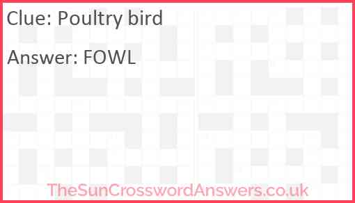 Poultry bird Answer