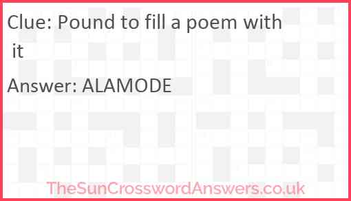 Pound to fill a poem with it Answer