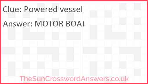 Powered vessel Answer