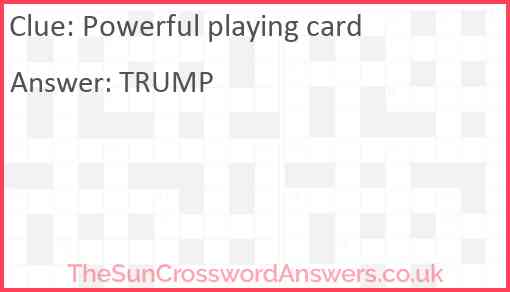 Powerful playing card Answer