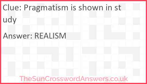 Pragmatism is shown in study Answer