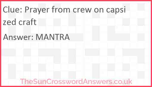 Prayer from crew on capsized craft Answer