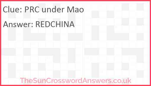 PRC under Mao Answer