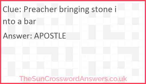 Preacher bringing stone into a bar Answer