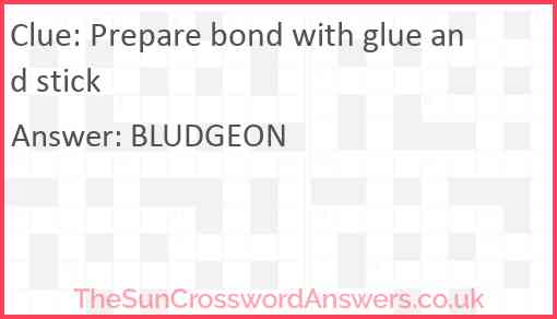 Prepare bond with glue and stick Answer