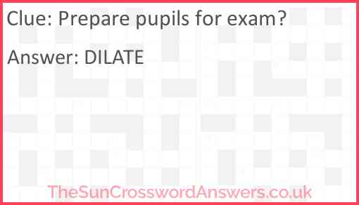 Prepare pupils for exam? Answer