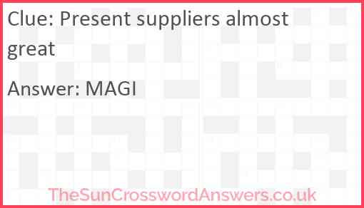 Present suppliers almost great Answer