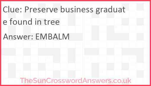Preserve business graduate found in tree Answer