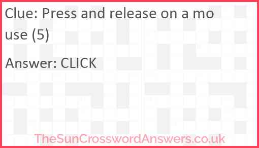 Press and release on a mouse (5) Answer