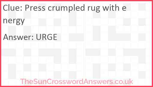 Press crumpled rug with energy Answer