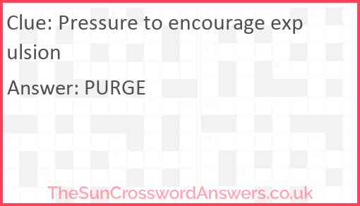 Pressure to encourage expulsion Answer