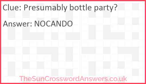 Presumably bottle party? Answer