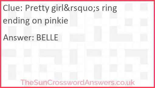 Pretty girl&rsquo;s ring ending on pinkie Answer
