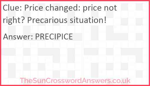 Price changed: price not right? Precarious situation! Answer