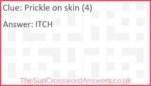 Prickle on skin (4) Answer