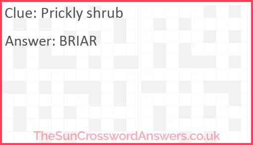 Prickly shrub Answer