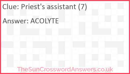 Priest's assistant (7) Answer