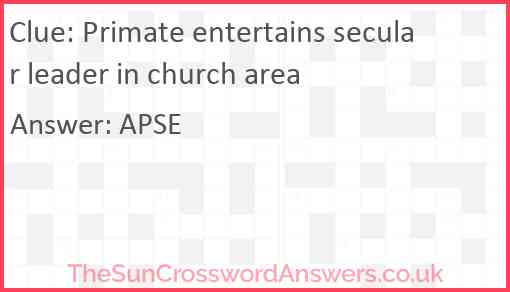 Primate entertains secular leader in church area Answer