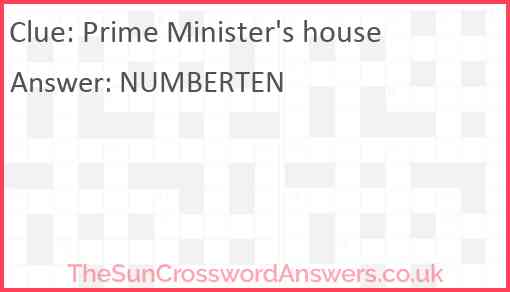 Prime Minister's house Answer