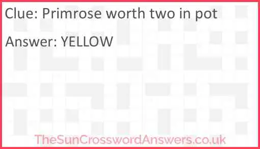 Primrose worth two in pot Answer
