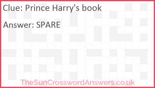 Prince Harry's book Answer