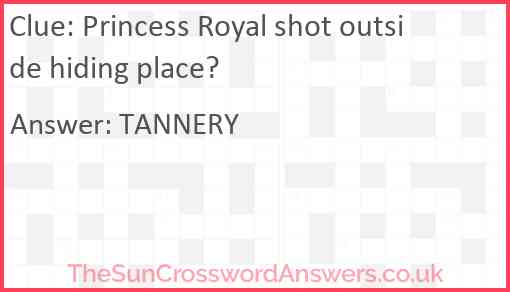 Princess Royal shot outside hiding place? Answer