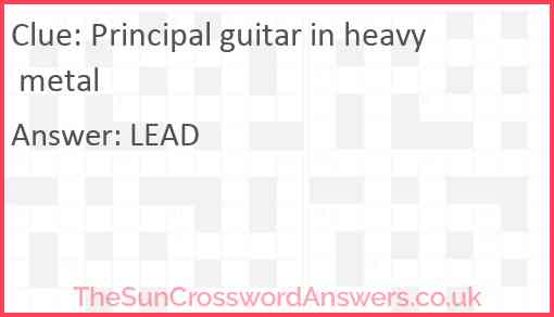 Principal guitar in heavy metal Answer