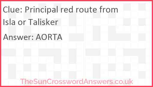 Principal red route from Isla or Talisker Answer