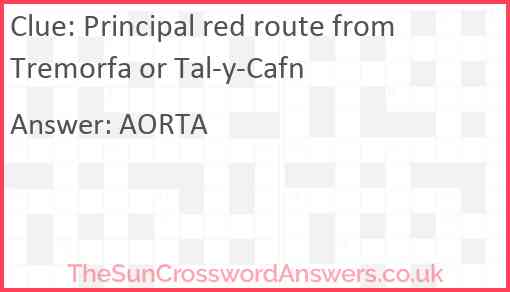 Principal red route from Tremorfa or Tal-y-Cafn Answer