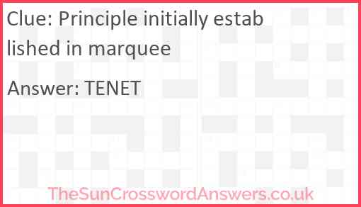 Principle initially established in marquee Answer