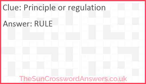 Principle or regulation Answer